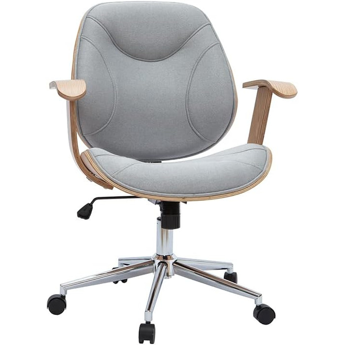 Офісне крісло Miliboo Yorke з світло-сірого матеріалу