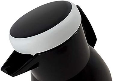 Термос Wash Thermoskanne чорного кольору 1л, зберігає напої гарячими та холодними до 6 годин, з подвійним скляним вкладишем, щільний гвинтовий ковпачок, придатний для миття в посудомийній машині