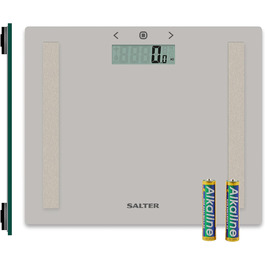Цифрова шкала жиру в організмі Salter 9113 GY3R, максимальна 150 кг, 8 користувачів, режим спортсмена, тонкий, сірий