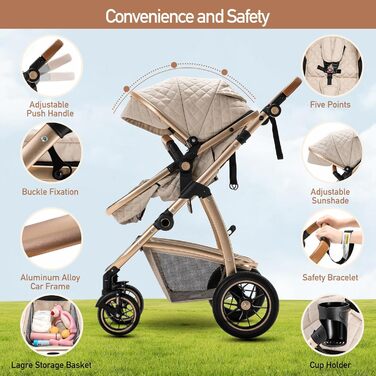 Дитяча коляска 3 в 1 Kinderwagen SK20-Schwarz: система подорожей, автокрісло, прогулянкова коляска, комбінована, з дощем, москітна сітка, алюмінієвий каркас, для дітей 0-4 роки