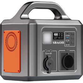 Портативна електростанція SBAOH 600W, 538.7Wh, сонячний генератор з виходом AC/USB, для подорожей, кемпінгу та надзвичайних ситуацій