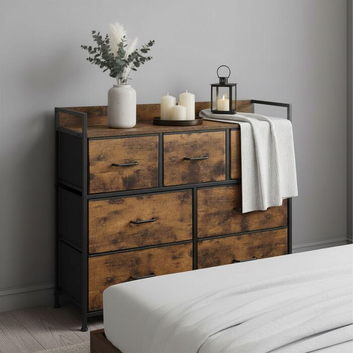 Комод Relaxdays з 7 висувними ящиками з тканини