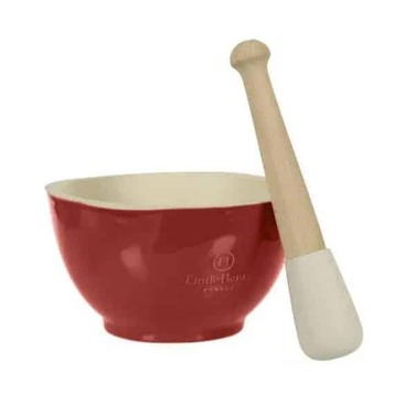 Cтупка з товкачем Emile Henry Kitchen tools 0.45л, червона (340255), Червоний