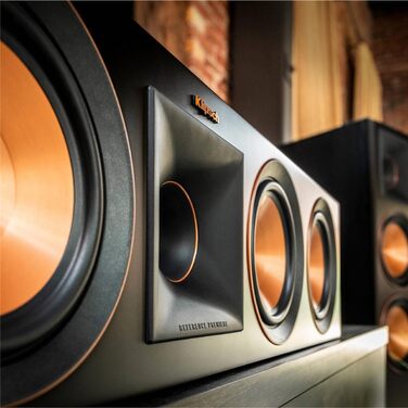 Центральний динамік Klipsch RP-404C II, низькопрофільний дизайн, керамічний низькочастотний динамік 10,2 см, чорне дерево