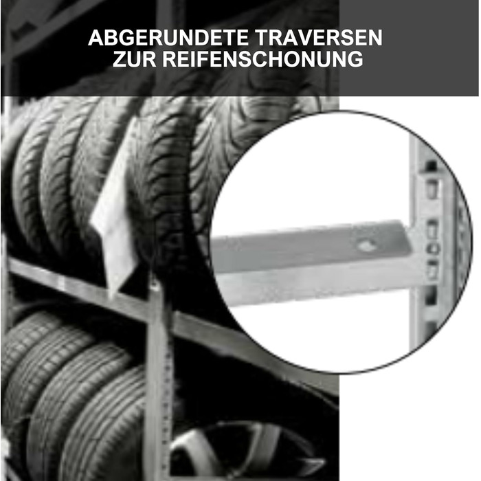 Стійка для шин PROREGAL PROEGAL - 200x106x43 см, 3 яруси, 150 кг навантаження, оцинкована, для гаража
