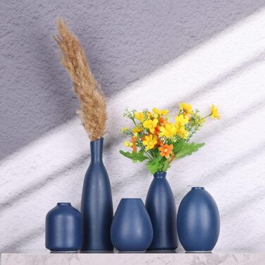 Набір з 5 блакитних керамічних ваз 