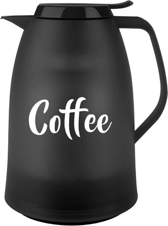 Термос Emsa Mambo Isolierkanne 1000 мл, білий, з чорною кавовою чашкою | Зберегає тепло 12 год, холод - 24 год | Quick Tip Verschluss