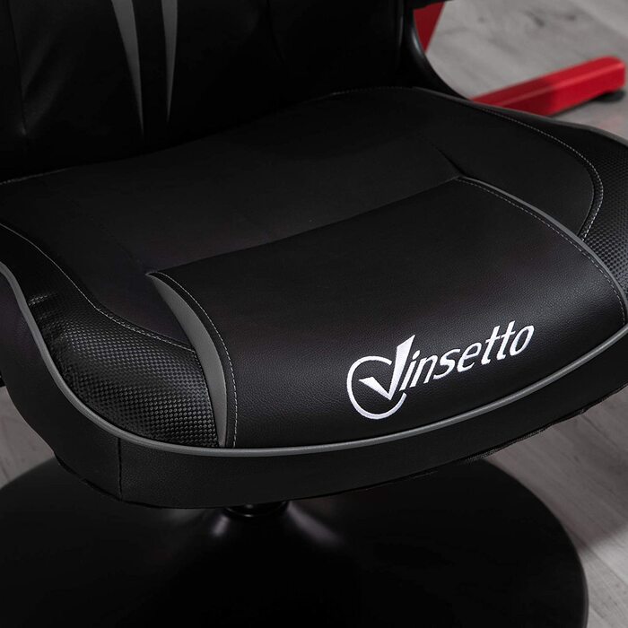 Ігрове крісло Vinsetto ергономічне комп'ютерне крісло з функцією гойдання обертове крісло регульована по висоті сталь чорний сірий 67 х 75 х 106-112 см