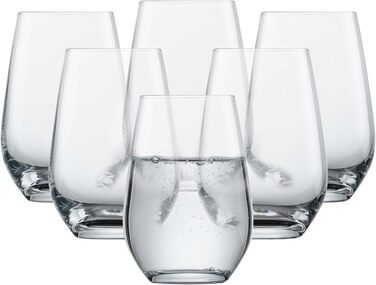 SCHOTT ZWIESEL Via Water Tumbler (набір з 6 штук), універсальні чашки для пиття, склянки з тританового кришталю, які можна мити в посудомийній машині, зроблено в Німеччині (посилання. Без 117875)