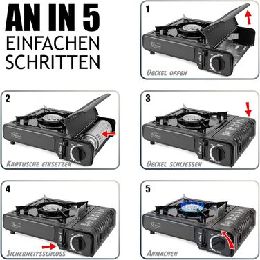 Газовий набір Greenpoint: газовку + 8 балончиків для кемпінгу (у валізі)