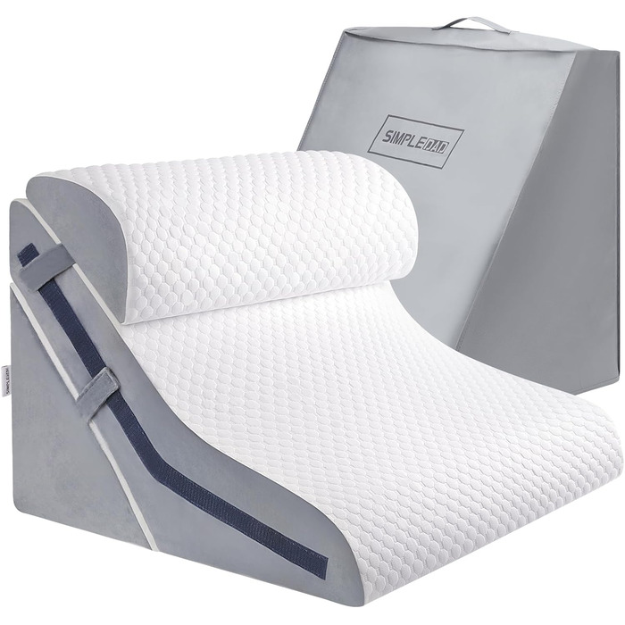 Набір з 4 подушок-валиків ортопедичних з memory foam для спини, для сну, після операції (білий, 3 шт.)