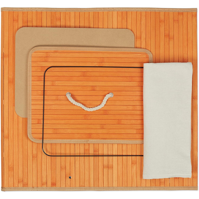 Кошик для білизни бамбуковий, кришка, прямокутний, XL, 83 л, складаний (помаранчевий)