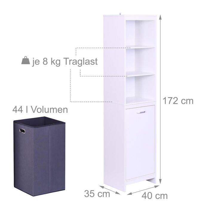 Шафа для білизни Relaxdays з містким мішком для білизни об'ємом 44 літри