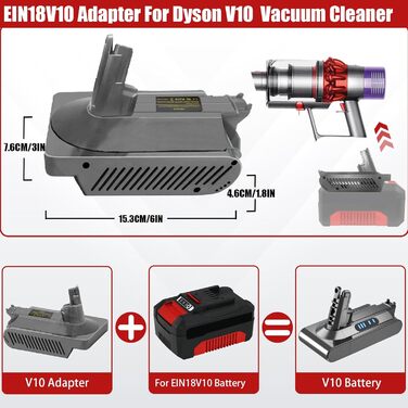 Адаптер BTRUI V10 для пилососа Einhell 18V на Dyson V10 SV12 (лише адаптер)