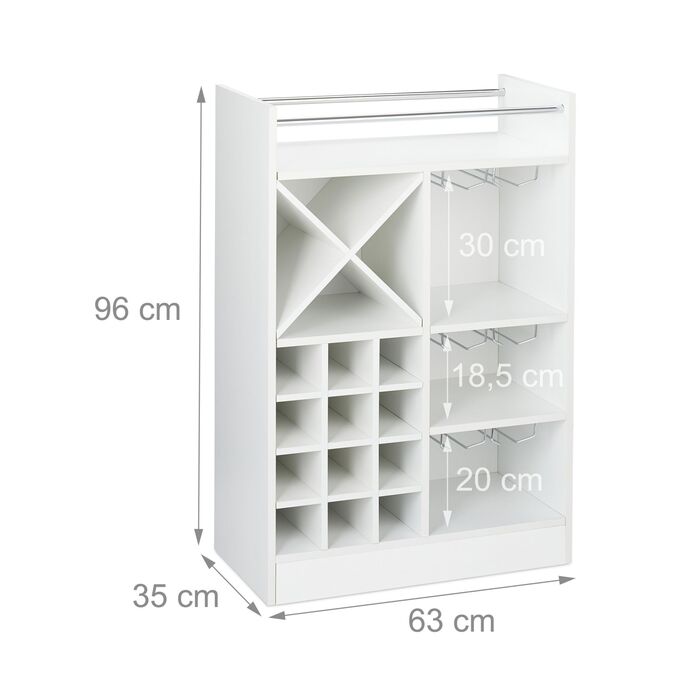 Великий винний стеллаж Relaxdays з тримачами для келихів