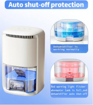 Електричний осушувач повітря 1000 мл для дому, авто, ванної кімнати (білий)