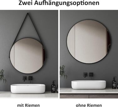 Дзеркало Boromal Spiegel Schwarz 100x60 см прямокутне з металевим каркасом. Чорний настінний дзеркало для ванної кімнати, туалетного приміщення, спальні.