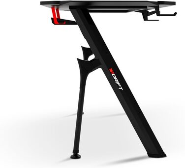 Ігровий стіл DRIFT GAMING з карбоновою поверхнею, RGB підсвіткою, підстаканниками та тримачем для навушників, чорний (DRDZ175RGB)