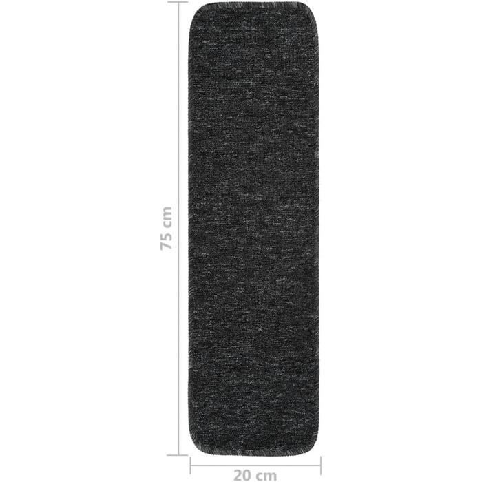 Ступінчастий килимок VidaXL ступінчасті килимки сходові килимки сходовий килимок захист сходів сходовий килимок захист сходів 75x20 см протиковзкий (75x20 см, антрацит), 15 шт.