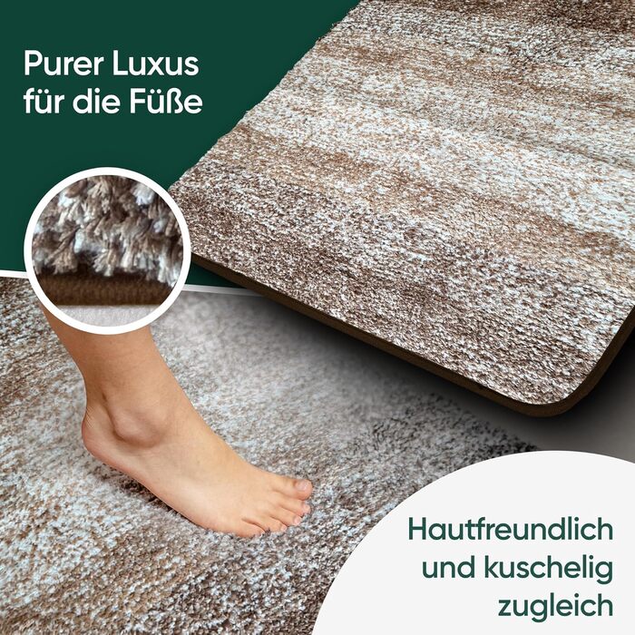 Килимок для ванної кімнати [60x90] нековзкий – розкішний килимок для ванної кімнати великого розміру та пральний | Високоякісні килимки та килимове покриття для ванної кімнати, душової кабіни та іншого | чорний (50 x 80 см, бежевий)