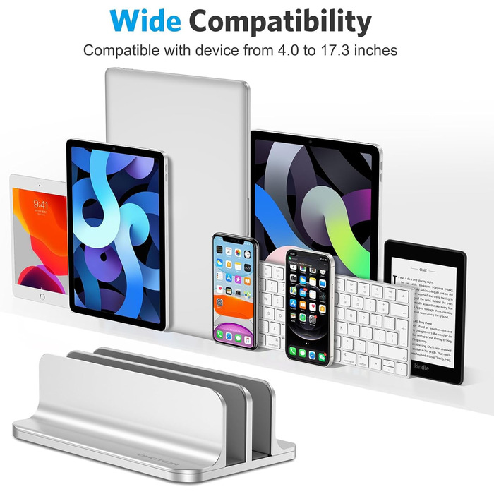 Підставка для ноутбука OMOTON, регульована, для MacBook Air/Pro (до 17.3 дюймів), срібна