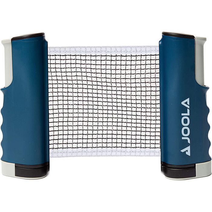 Висувна портативна сітка для настільного тенісу JOOLA CONNECT, комплект (регульована довжина), синій, додатковий комплект для ракеток і м'ячів, ігри для всієї родини синій сірий комплект з більш ніж 40 кульками для настільного тенісу, білий