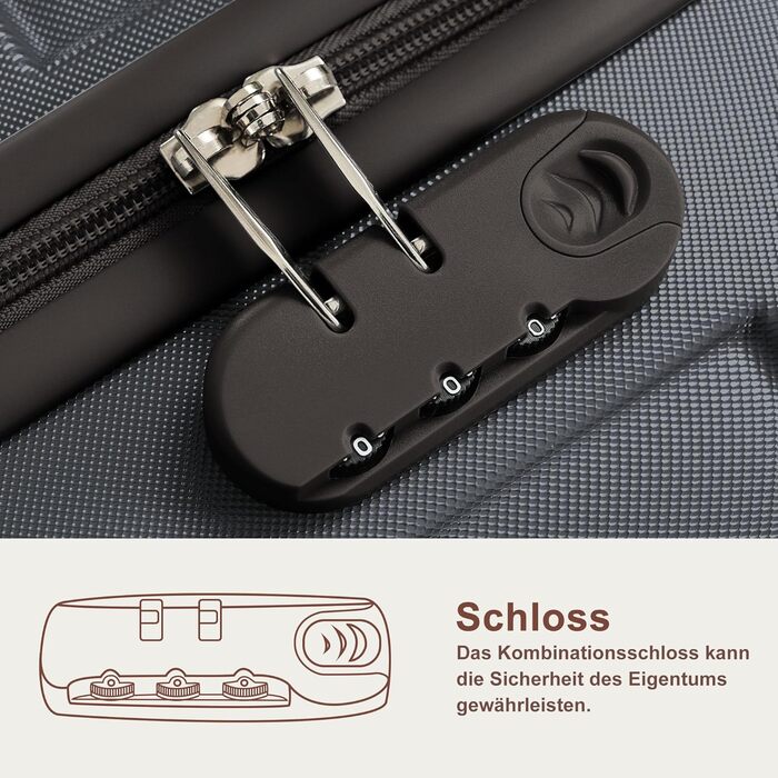 Набір валіз Merax 5 шт. з ABS-пластику, сірий, з колесами та TSA-замком