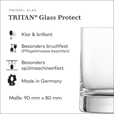 Склянка для віскі Zwiesel Glas Tavoro 0,4 л (набір 4 шт.), сучасний Tumbler, Tritan-кришталь, Made in Germany