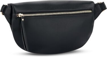 Поясна сумка Expatri Fanny Pack Women Black - Alice Medium - Сумка на пояс для фестивалю, подорожей та повсякденного життя з веганської шкіри - Нагрудна кишеня Стильний - Водовідштовхувальний