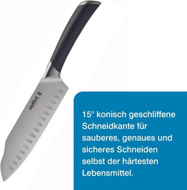 Німецька нержавіюча сталь, чорна ручка, кухонний ніж, можна мити в посудомийній машині, гарантія 25 років (ніж Santoku), 920268 Comfort Pro