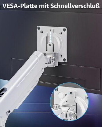 Кріплення для моніторів ELIVED EV6012W - підставка для 2 моніторів (13-32 дюйми, 2-9 кг, VESA 75/100mm, регульована, біла)