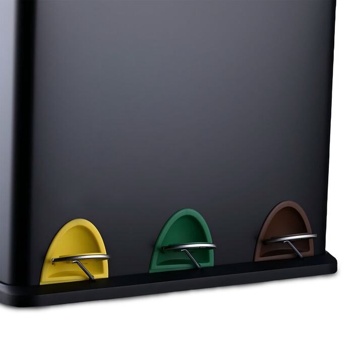 Відро для сміття Relaxdays на кухню, 3 відра по 8 л