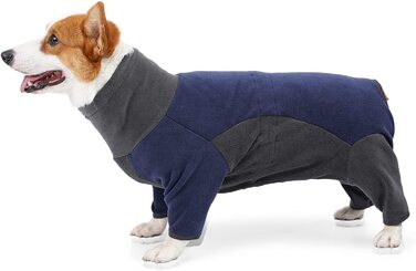 Зимові куртки і зимові пальто для собак, флісовий комбінезон, флісова куртка для собак, зимове пальто, зимовий одяг для великих собак, для маленьких і середніх домашніх тварин, як в приміщенні, так і на відкритому повітрі, L (1 упаковка) синього кольору