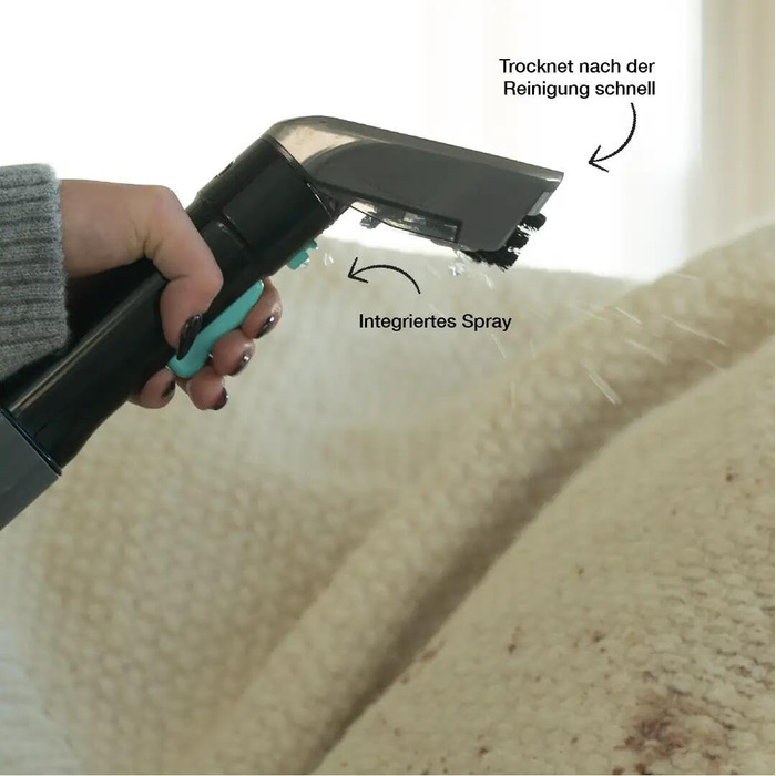 Вашорка для килимів та м'яких меблів - Fleckenreiniger 650W, 1.4L, сірий/блакитний