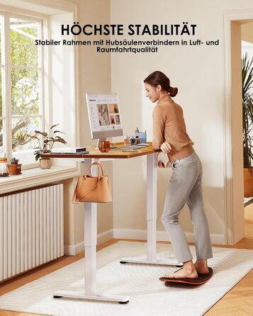 Електричний регульований стіл ErGear 140 x 70 см, з пам'яттю, для дому та офісу, світло-сірий, з підключенням