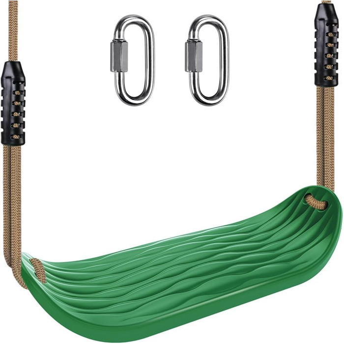 Дитяча гойдалка BeneLabel для дому та саду, міцна гума, регульоване тросове крісло, 130-200 см, для підлітків/дорослих, зелений, 113 кг