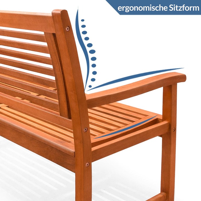 Садова лавка евкаліптова деревина 120x60x90см сертифікована FSC®