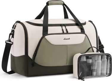 Спортивна сумка LOVEVOOK 30L для жінок з відділенням для взуття та мокрих речей, невелика сумка для залу, плавання, сауни, ручної поклажі для спорту, фітнесу, тренувань та подорожей, водонепроникна дорожня сумка-мішок (B-бежевий, 45x24x28см)