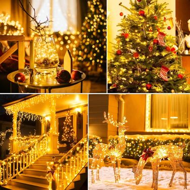 Льотова гірлянда на батарейках, 5 метрів, 50 LED, з таймером та пультом, 8 режимів, вологостійка, тепле біле світло, для декору інтер'єру/екстер'єру, 6 шт.