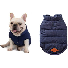 Тепла куртка для собак meioro, одяг для собак, затишна куртка для собак, зимове пальто з підкладкою, одяг для собак і кішок, теплий одяг для французького бульдога, мопса, жилет XL синього кольору