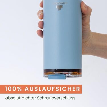 Термокружка Groenenberg 473 мл | Зберігає тепло до 4 годин | З переробленої нержавіючої сталі (Sky)
