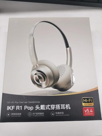 Накладні навушники iKF R1 Pop Retro Bluetooth, 75-годинне відтворення, HiFi звук, додаток, Режим прозорості, Білий