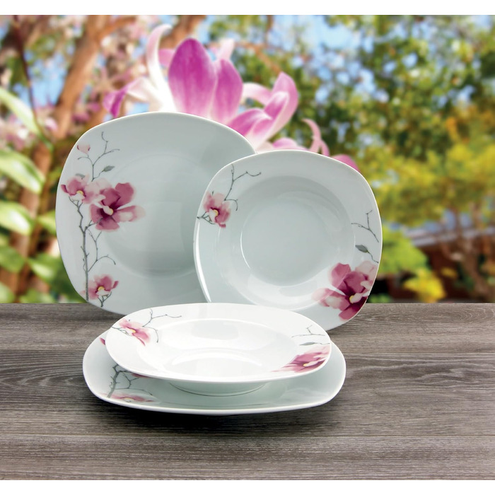 Набір посуду CreaTable Amelie AIKO, 18 предметів, порцеляна, для миття в посудомийній машині та використання в мікрохвильовці