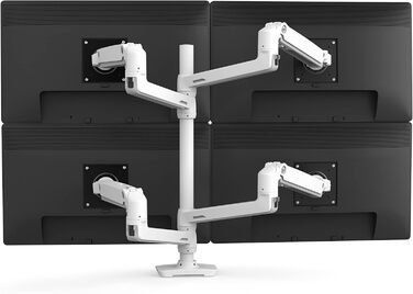 Кріплення для монітора Ergotron LX Dual Stacking Arm, Tall Pole, білий