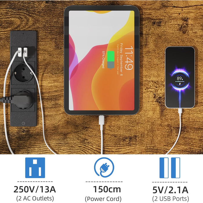 Тумба для телевізора на колесах з ящиком, для телевізорів 32-75 дюймів, регульована, з розеткою, коричнева, 140 см