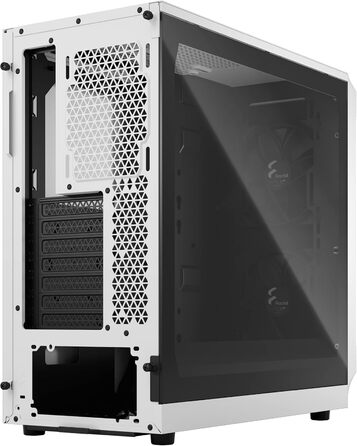 Корпус для ПК Fractal Design Focus 2 White з загартованим склом, білий, сітчаста передня панель, 2 вентилятори 140 мм, ATX, ігровий
