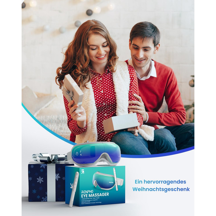 Масажер для очей RENPHO Eyeris 1 з підігрівом, вібрацією та Bluetooth, акумуляторний, для сухих очей