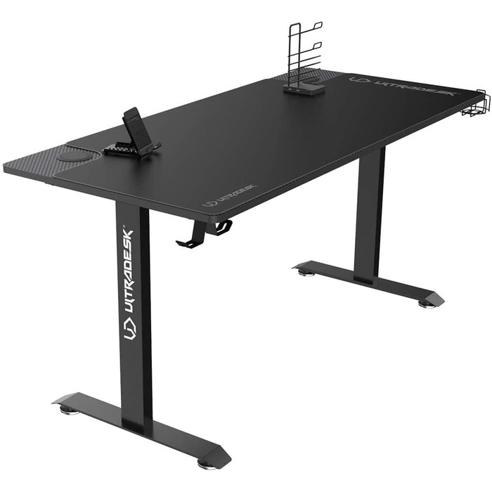 Ігровий стіл ULTRADESK Momentum, килимок розміру XXL, підставка для мобільного телефону, підстаканник, з можливістю завантаження до 130 кг, 152,5x70 см