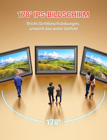 Цифровий фоторамка OBVHNUA 10.1 дюйма з IPS екраном (1280x800) та пультом, USB/SD (128GB), автоповорот, відтворення фото/музики/відео