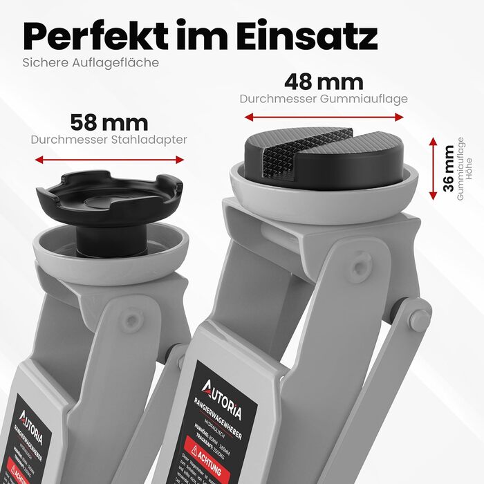 Гідравлічний домкрат Wagenheber 2.5T низькопрофільний для легкових авто та авто з низькою посадкою, до 2500 кг, з кейсом, 3 гумові накладки + адаптер (світло-сірий)